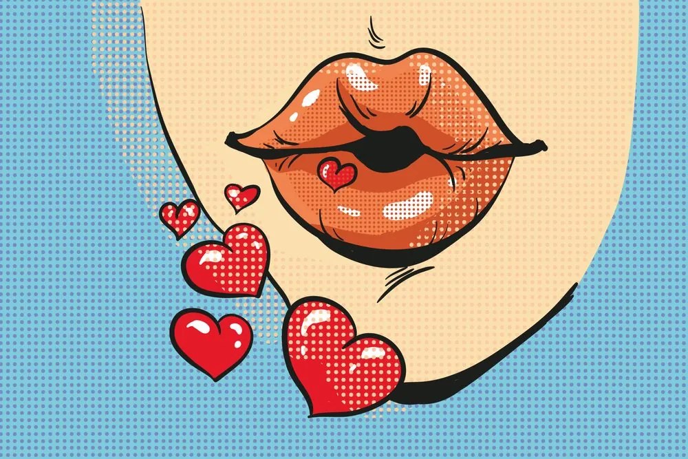 Carta da parati – Dolce bacio pop art