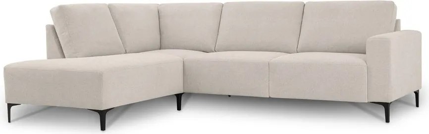 Divano angolare beige (con penisola a sinistra/a L) con rivestimento in ciniglia Fabian – Scandic