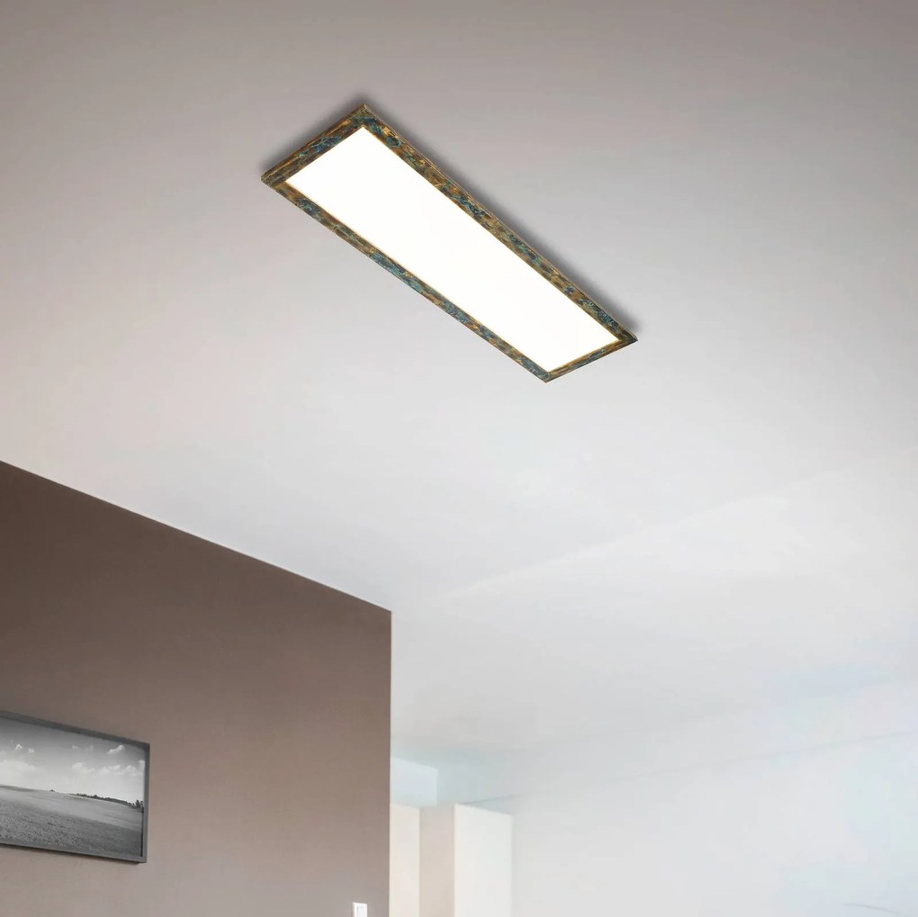 Pannello LED Aurinor Quitani, Bronzo / Ottone antico, Soggiorno / Sala da pranzo, Alluminio, Moderno, Plafoniera LED