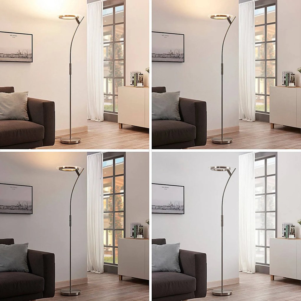 Lindby Lampada a LED da pavimento Darion con dimmer