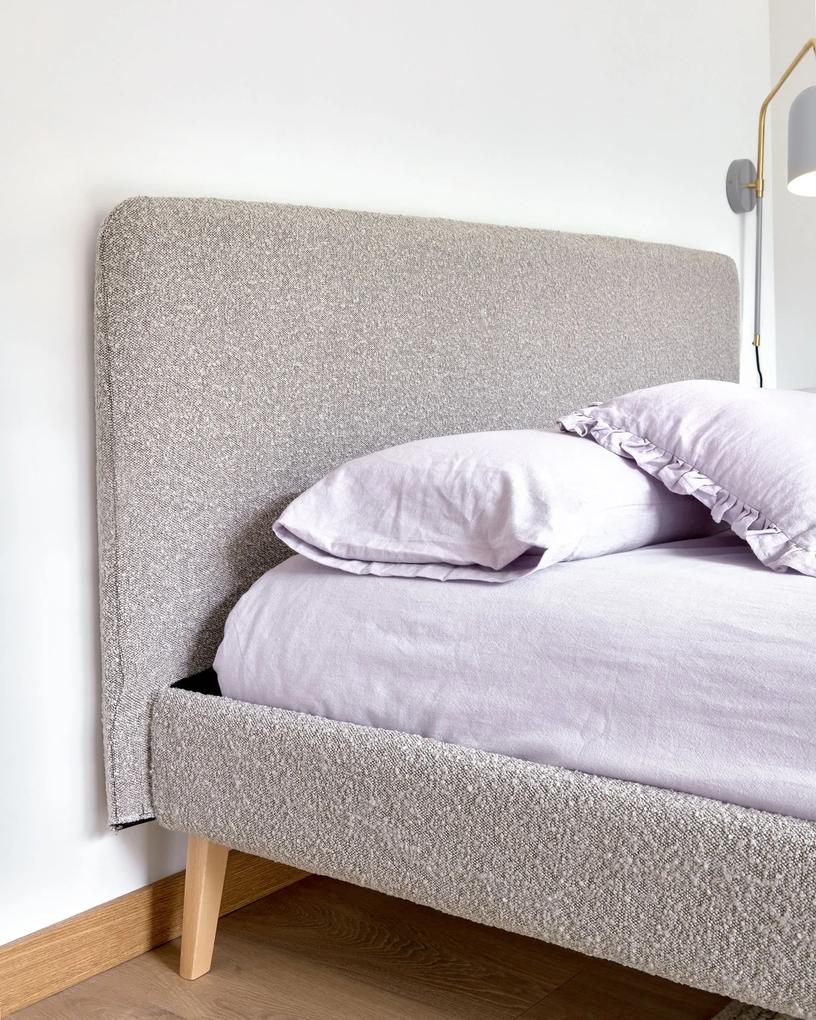 Kave Home - Fodera per letto Dyla in shearling grigia per materasso da 160 x 200 cm