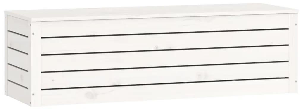 Contenitore portaoggetti bianco 109x36,5x33cm massello di pino