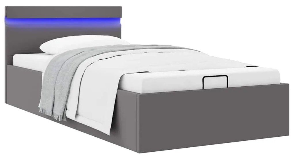 Giroletto Contenitore Idraulico Led Grigio Similpelle 100x200cm /