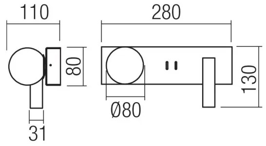 Redo 01-4661 - Lampada da parete LED NORMA LED/5W/230V + LED/3W CRI 90 USB dorata