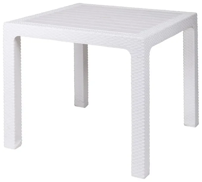 Tavolo quadrato 80x80 cm da esterno in pp effetto rattan, gambe rimovibili,  Este