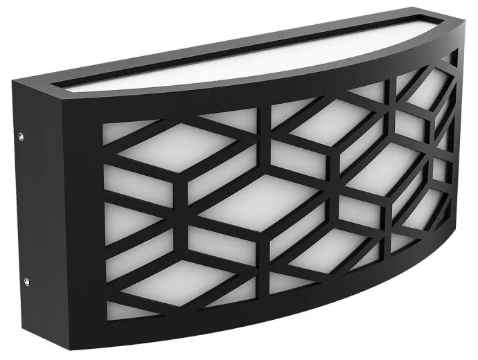 Applique Slim per Esterni con Griglia decorativa IP65 - E27 Nera Colore del corpo Nero
