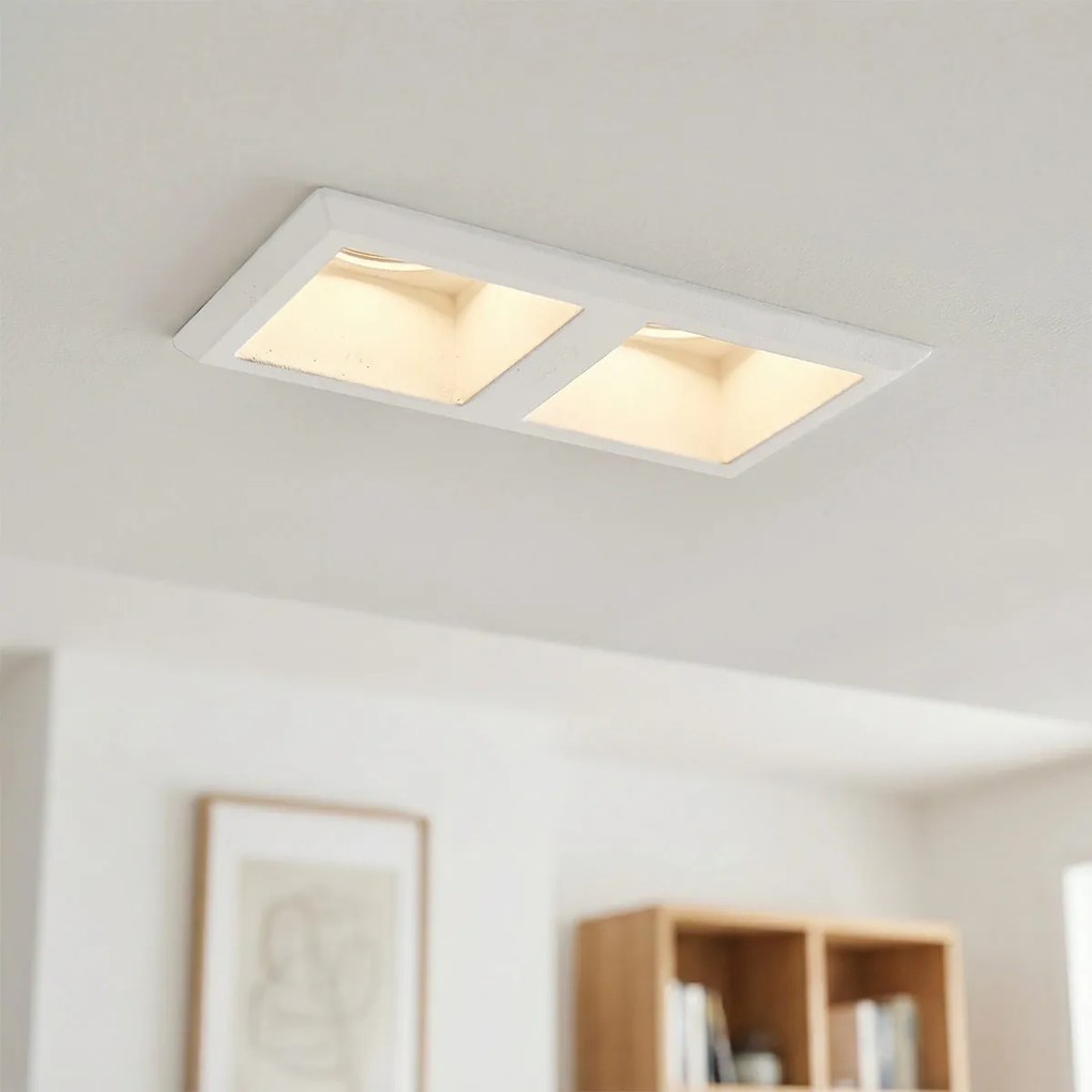 Portafaretto Rettangolare 150x80mm 2xGU10 in Gesso Pitturabile