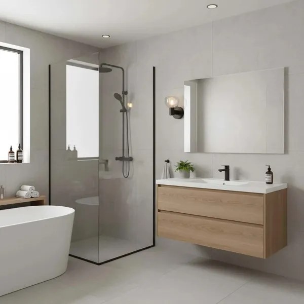 Applique da bagno POLA 1xG9/5W/230V IP44 nera/trasparente