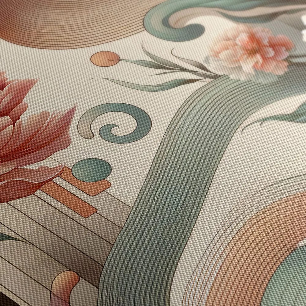 Quadri 5 pezzi – Curve artistiche e fiori