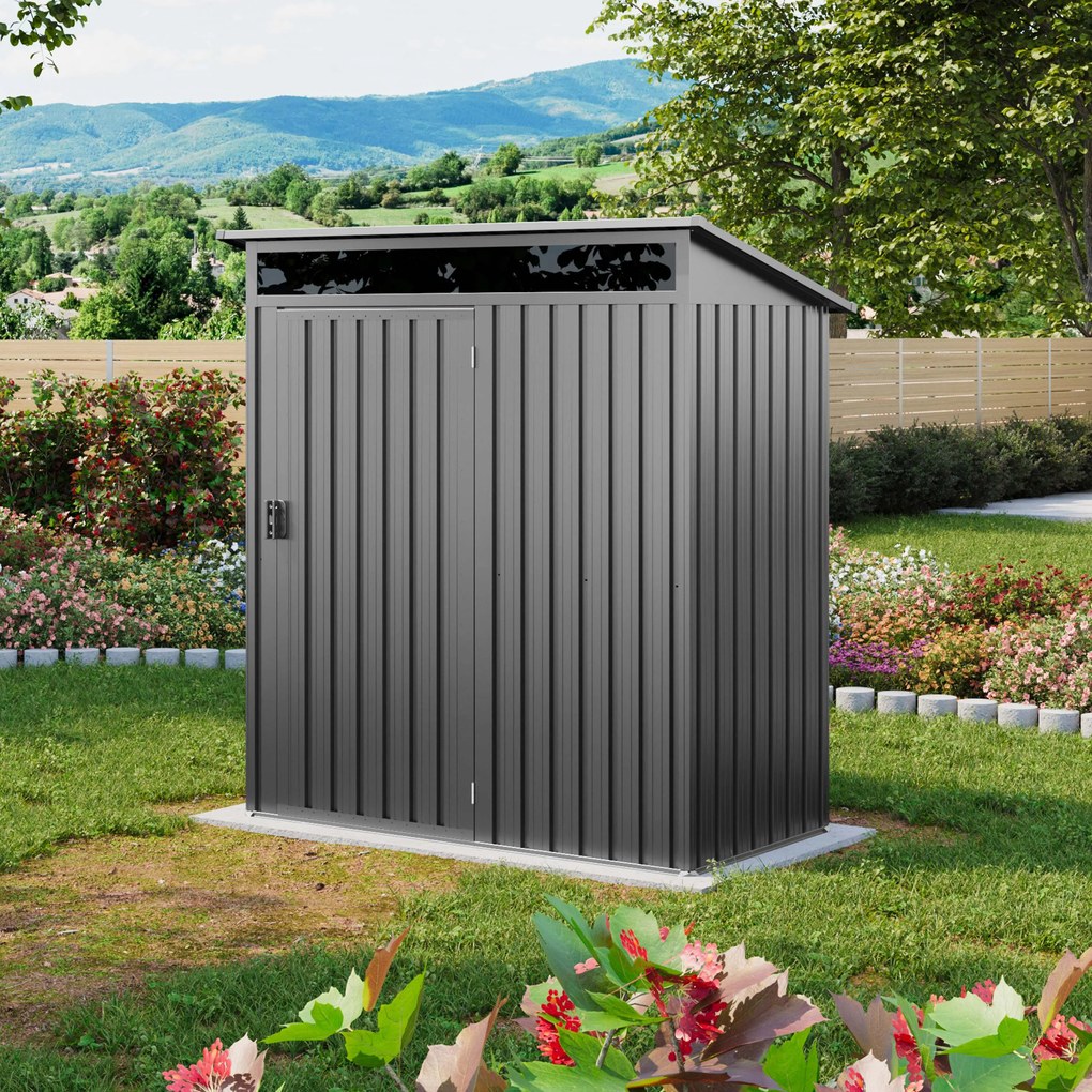 PRIMEYARD Casetta da giardino 160 x 80 cm, grigio perla - (GFPV01006)