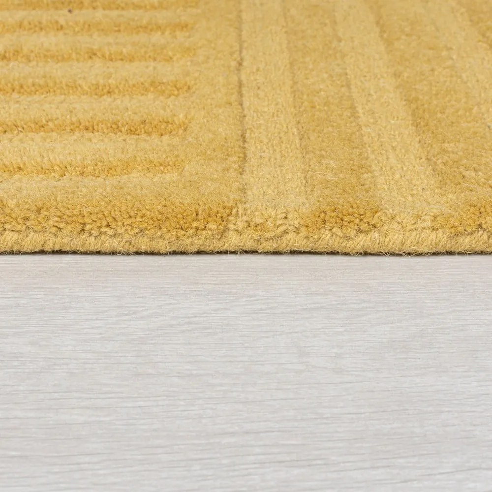 Tappeto in lana gialla 160x230 cm Zen Garden - Flair Rugs