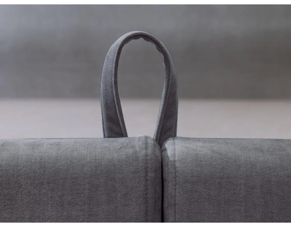 Letto matrimoniale imbottito grigio scuro con contenitore con griglia 160x200 cm Jade - Bobochic Paris