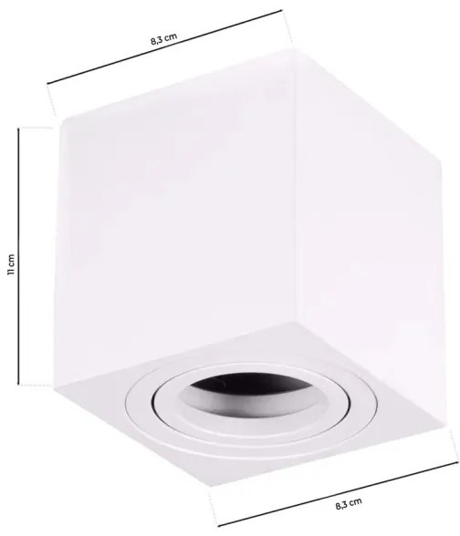 Faretto BIMA 1xGU10/25W/230V quadrato bianco