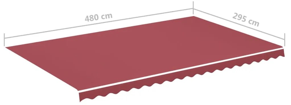 Tessuto di Ricambio per Tenda da Sole Rosso Borgogna 5x3 m