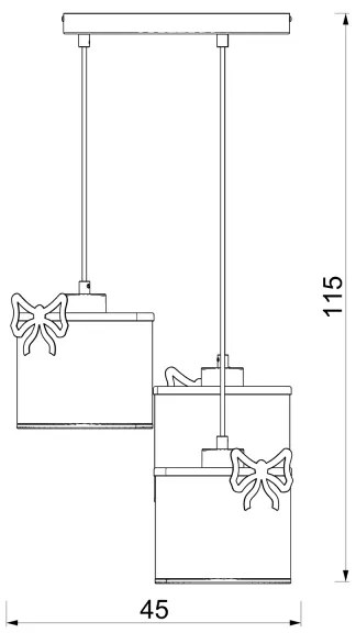 Lampadario a sospensione per bambini SWEET 3xE27/15W/230V bianco/rosa/rosso/bow