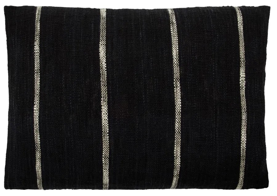 Tikamoon - Copricuscino in cotone da 60x40 cm Tuur nero