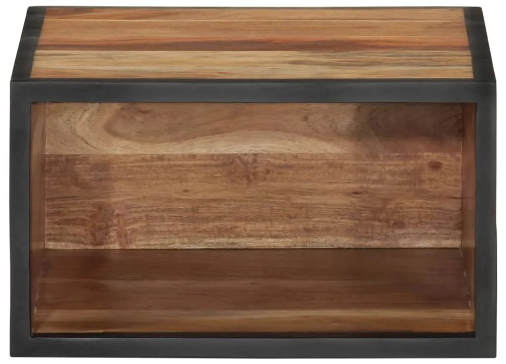 Comodino a parete 35x35x20 cm in legno massello di acacia