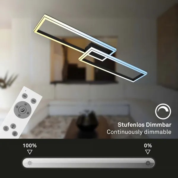 Briloner 3761015 - Plafoniera dimmerabile LED/45W/230V 2700-6500K+telecomando nero