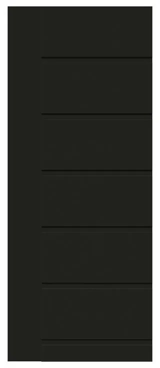 Pannello per porta d'ingresso P076 pellicolato pvc nero L 92  x H 210.5 cm, Sp 6 mm apertura destra