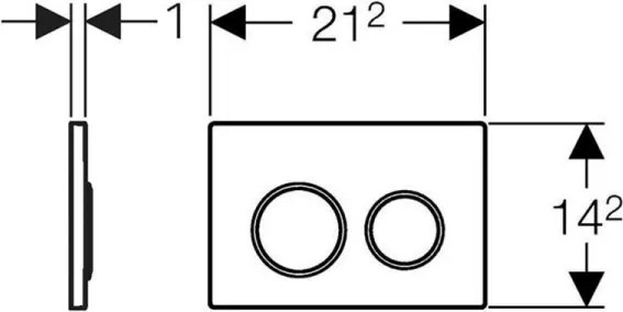 Geberit 115.085.KM.1 - Pulsante di scarico Omega20 21,2 x 14,2 cm nero/cromo lucido