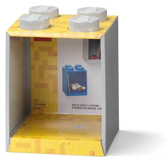 Mensola a muro grigia per bambini Brick 4 - LEGO®