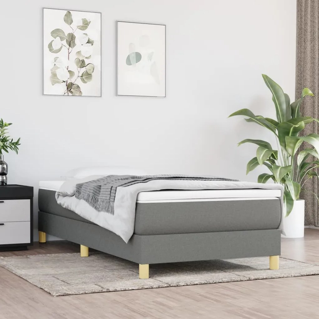 Giroletto Senza Materasso Grigio Scuro 100x200 Cm Tessuto /