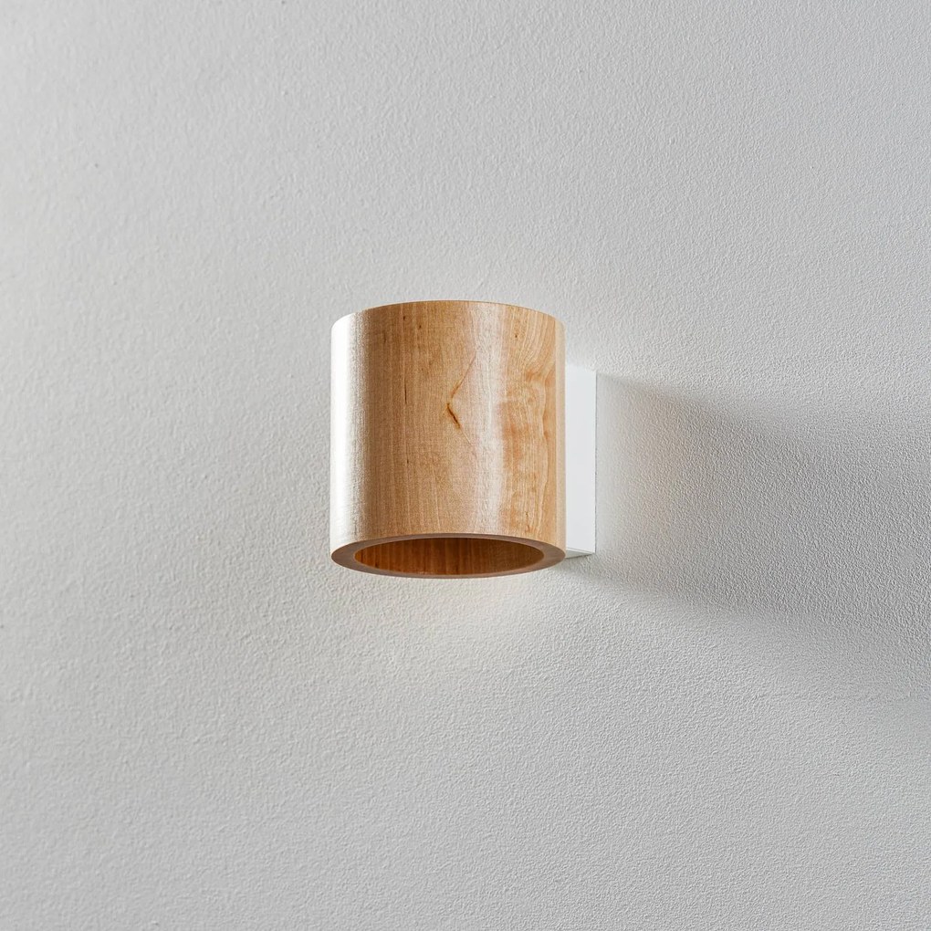 SOLLUX LIGHTING Applique Ara a forma di cilindro in legno
