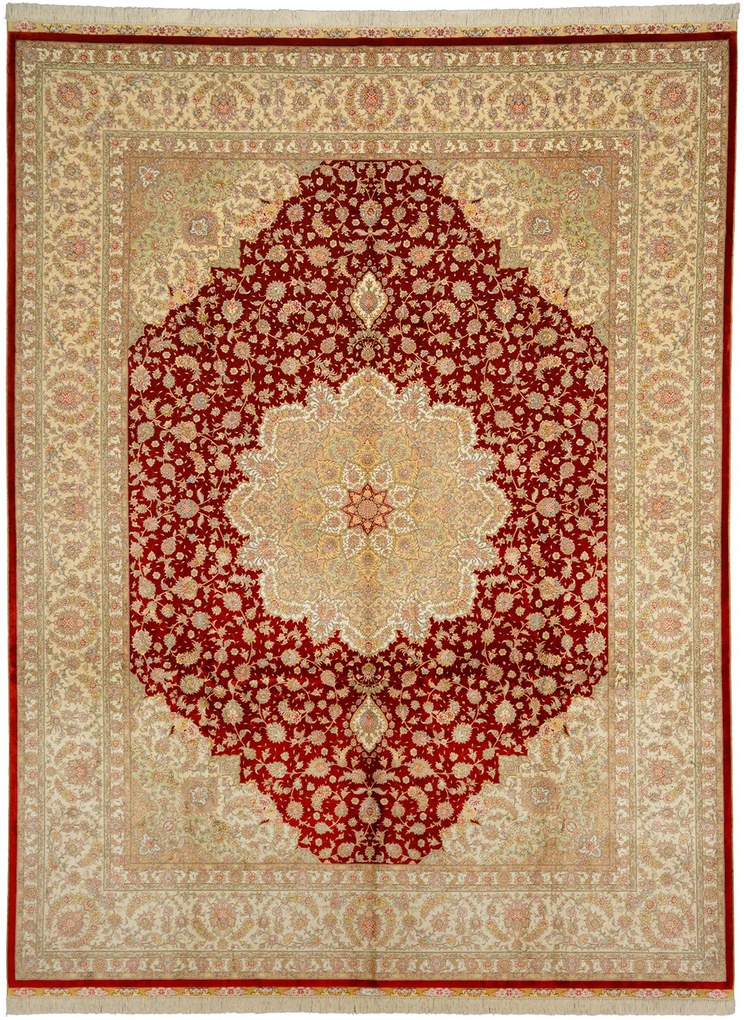 Ghom Tappeto 280 x 370 Beige (Cina) Annodato A Mano