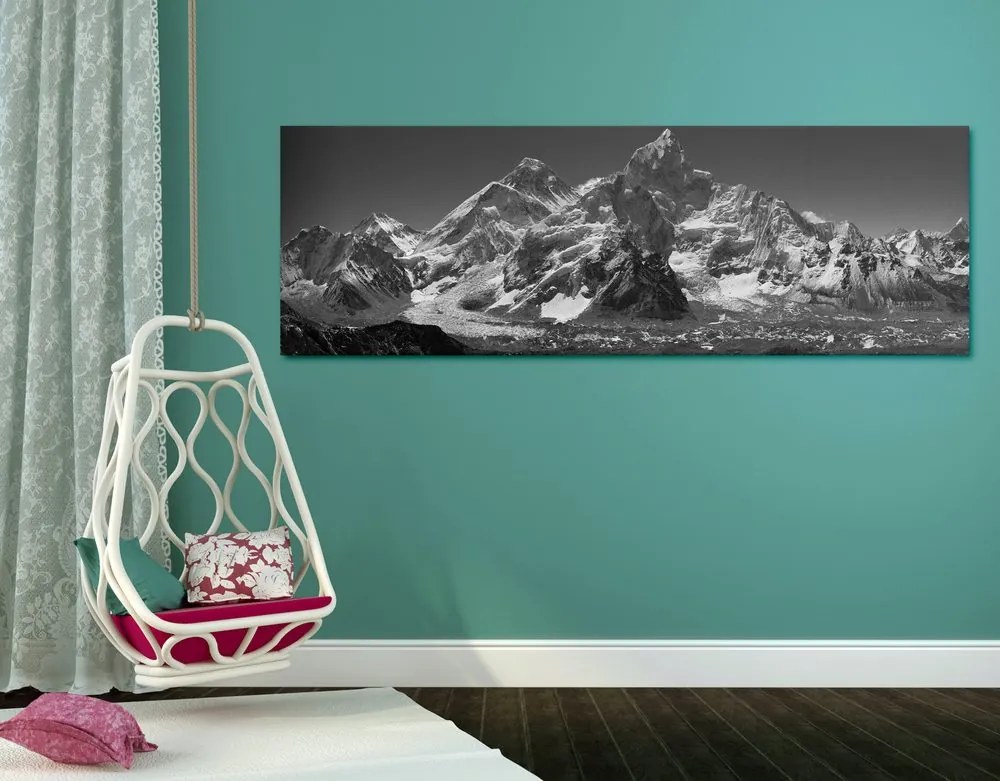 Quadro su tela – Magnifica cima di montagna in bianco e nero