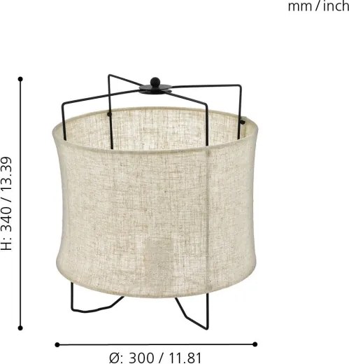 Eglo 43293 - Lampada da tavolo BRIDEKIRK 1xE27/40W/230V