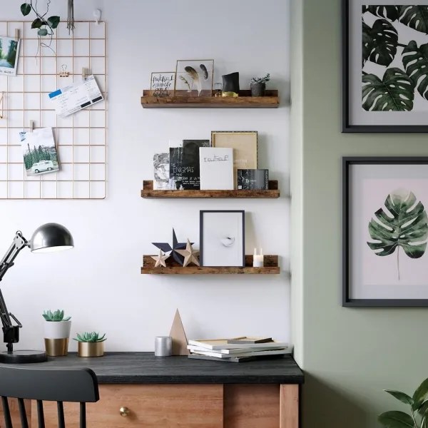 Set da 3 mensole da parete SHELFY marrone