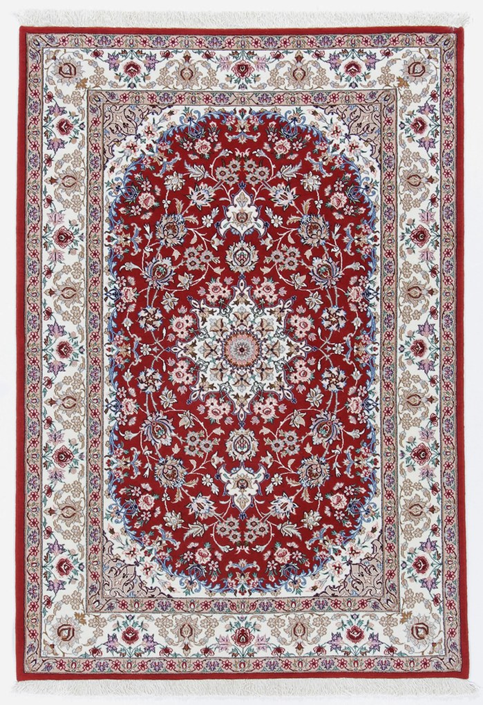 Isfahan Tappeto 110 x 160 (Iran) Annodato A Mano