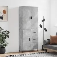 Credenza Grigio Cemento 69,5x34x180 cm in Legno Multistrato 3195919