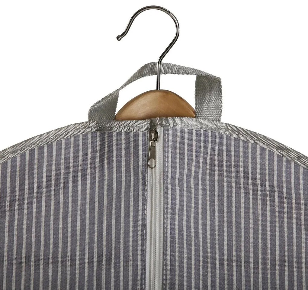 Custodia per Vestiti Versa Righe Grigio 100 x 60 cm