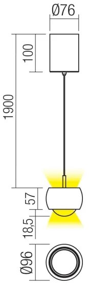 Redo 01-3547 - Lampadario LED a sospensione con filo AVES LED/12W/230V diametro 9,6 cm CRI 90 oro