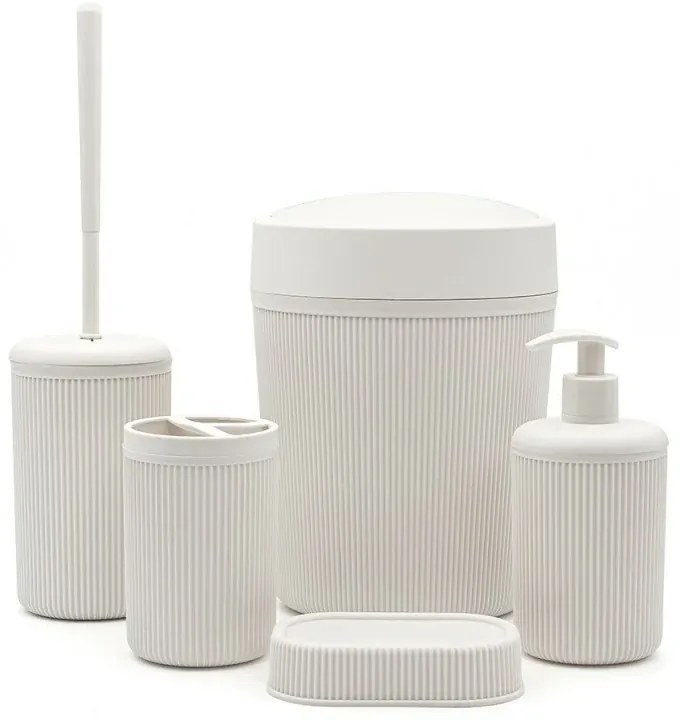 Portascopino da appoggio beige in plastica Ring