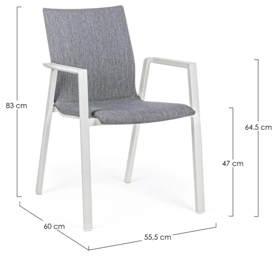 Set di 4 poltroncine ODEON impilabili gambe bianche