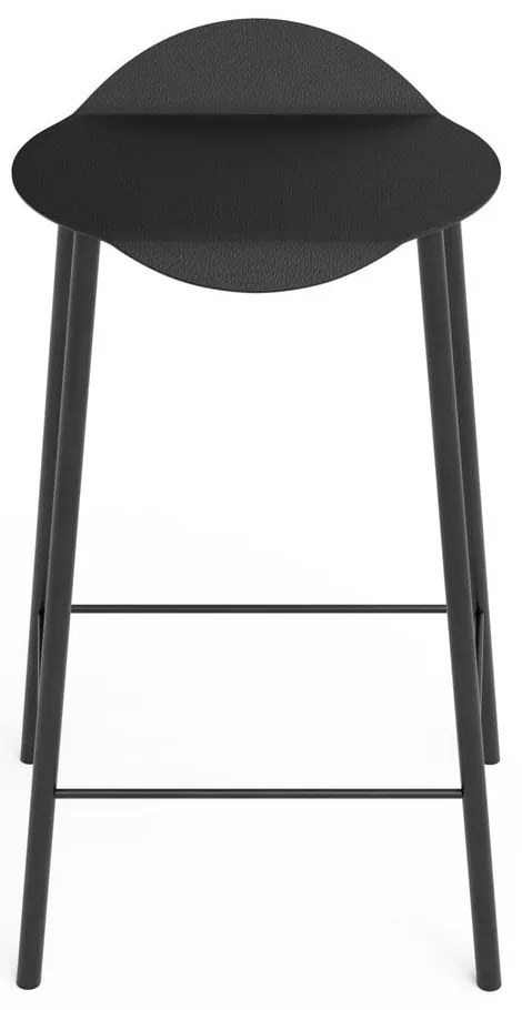 Sgabello da bar nero in pelle Flamingo Bull – LIND DNA