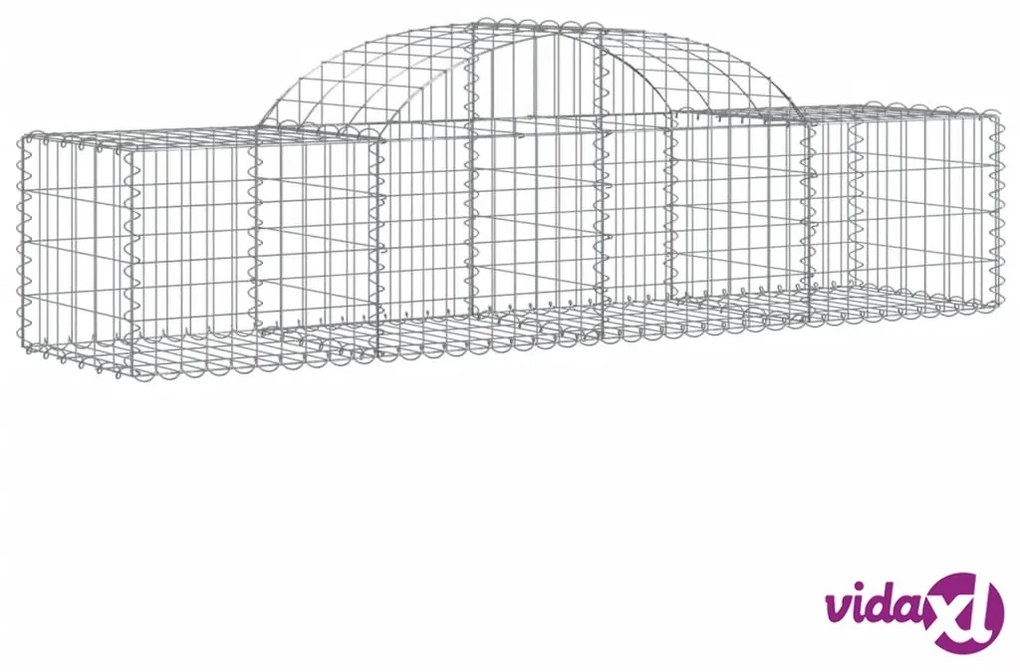 vidaXL Cesti Gabbioni ad Arco 3 pz 200x50x40/60 cm Ferro Zincato