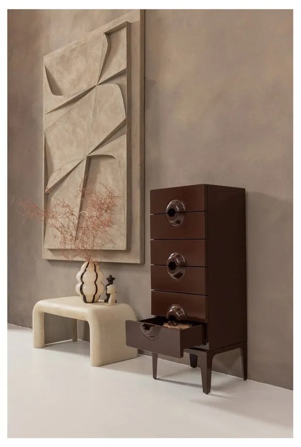 Set di tavolini da salotto color crema con effetto pietra 2 pz 42x92 cm Stani – WOOOD