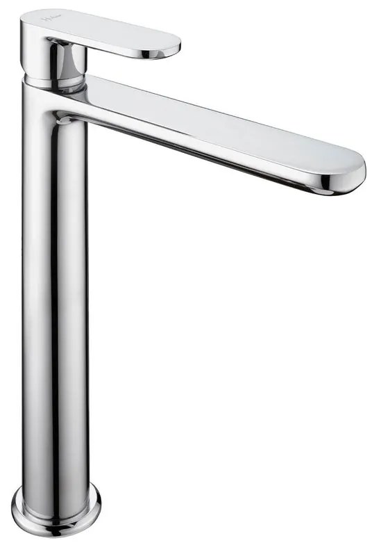 Rubinetto per lavabo L2 355 cromato HUBER getto laminare cristallino a canna alta H 24.6 cm