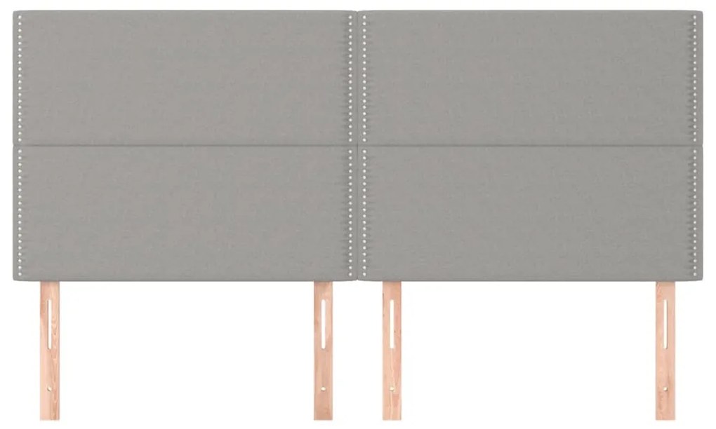 Testiera 4 pz grigio chiaro 90x5x78/88 cm in tessuto
