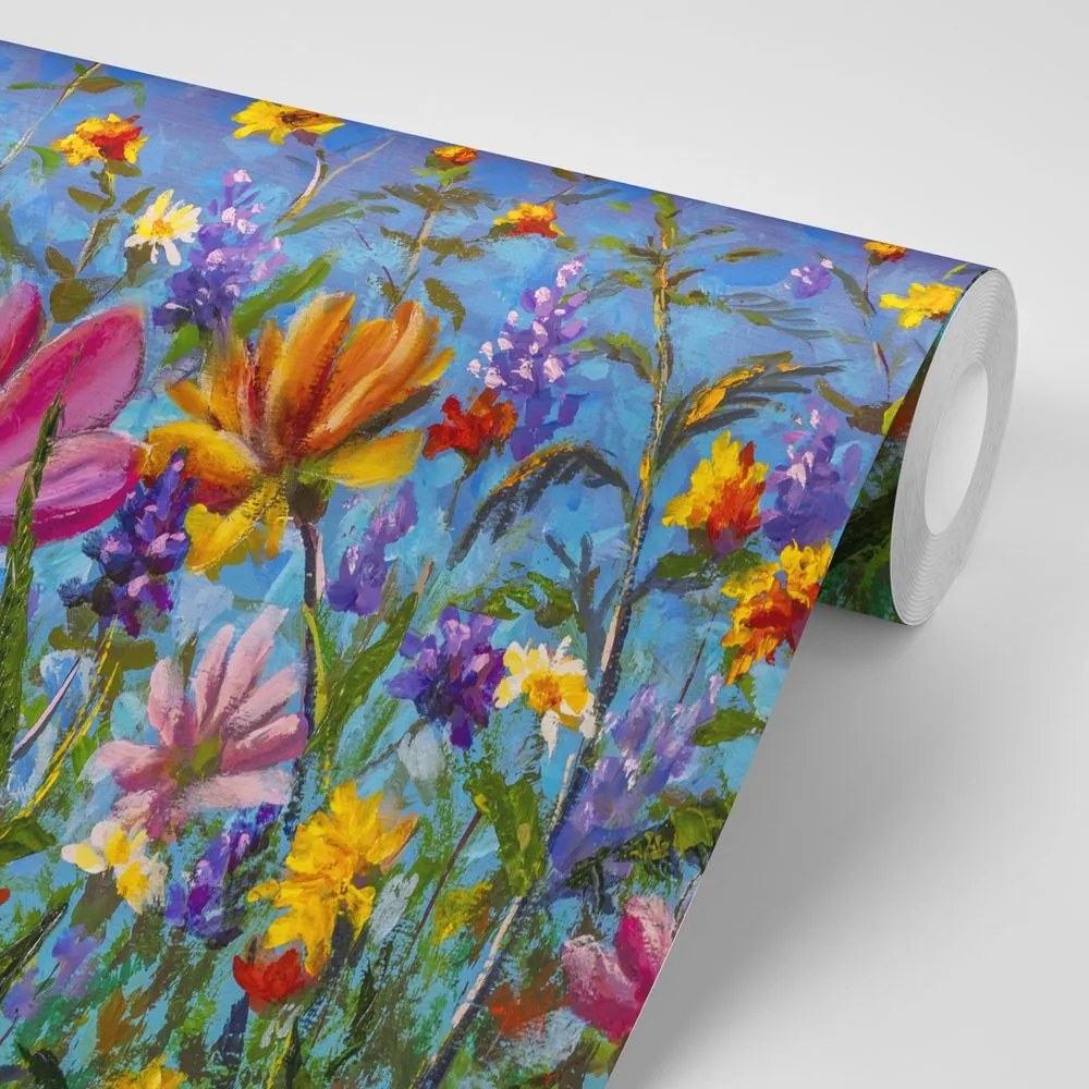 Carta da parati – Fiori colorati nel prato