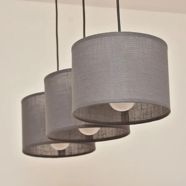 Lampadario a cavo ALBA 3xE27/15W/230V grigio