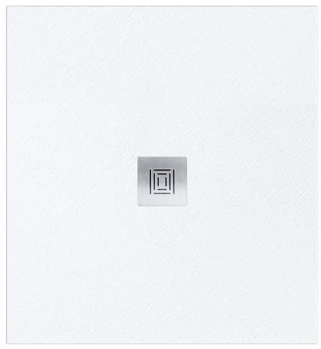 Piatto doccia SANYCCES in fibra di vetro Logic bianco L 80 x L 80 x H 3 cm opaco effetto ardesia