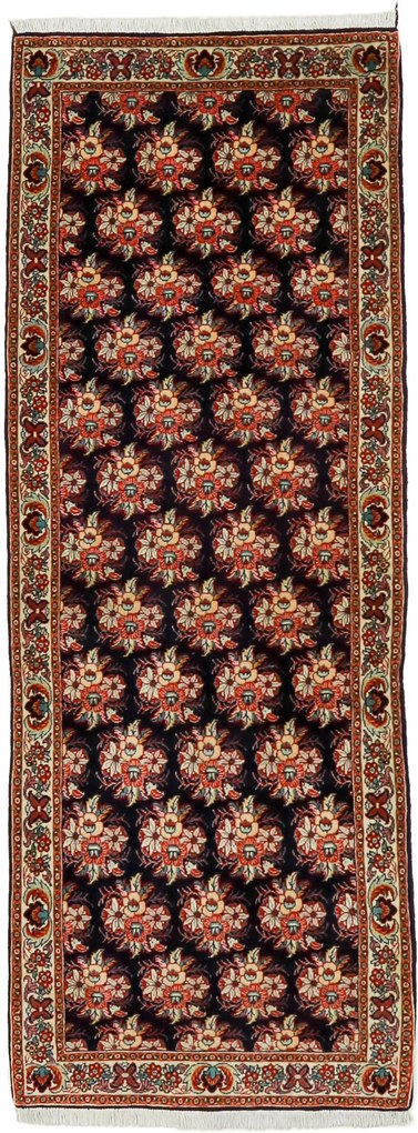 Bidjar Tappeto 80 x 230 Blu (Iran) Annodato A Mano