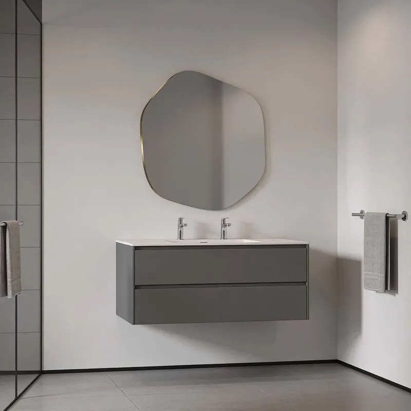 Specchio Board irregolare in polistirene oro 100 x 90 cm