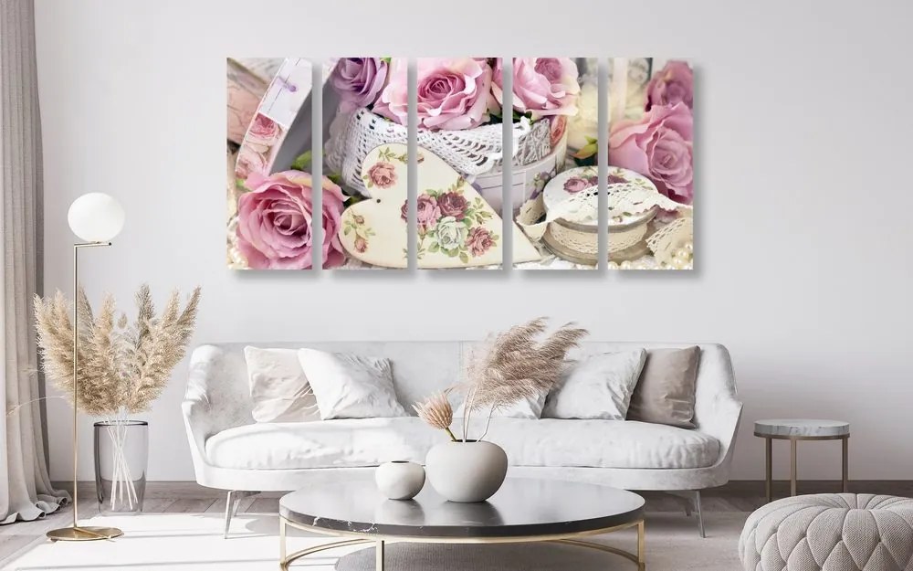 Quadri 5 pezzi – Stile vintage romantico