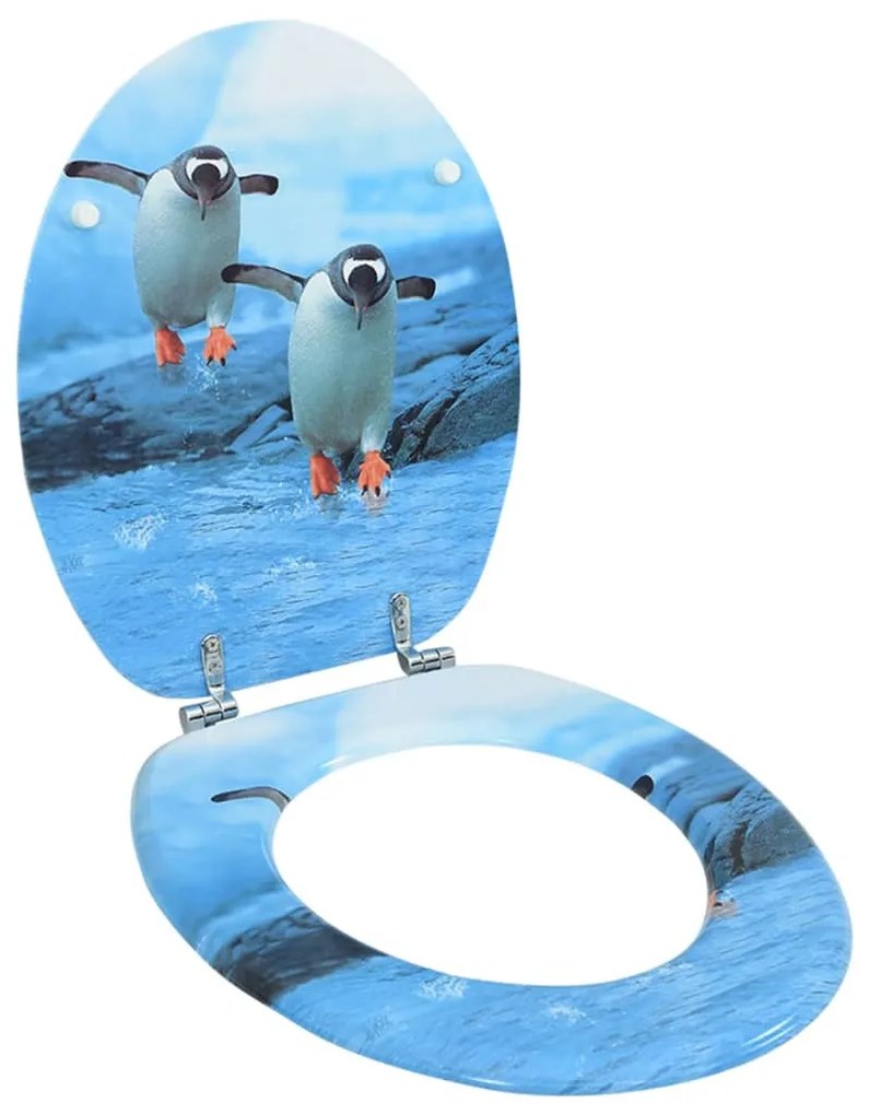 Tavoletta Wc Con Coperchio Mdf Design Pinguino /