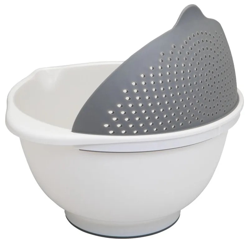 Ciotola bianca con colino 2in1 , Ø 28 cm - Metaltex